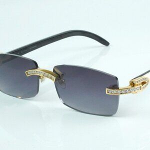Custom VVS White Moissanite Diamond Carti White and Black Buffs (Black Tint)